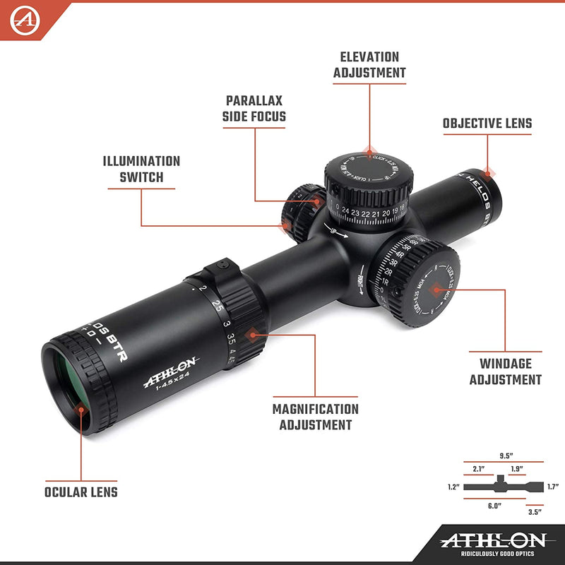 Athlon Optics Helos BTR 1-4.5x24 Riflescope - ATSR3 FFP IR MOA