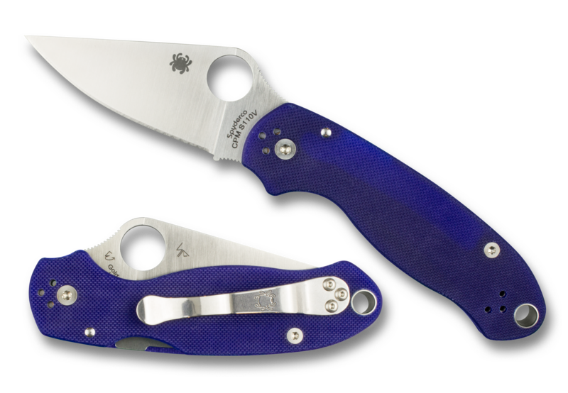 Spyderco Para 3 Compression Lock Knife Dark Blue G-10 (3" Satin S110V) C223GPDBL
