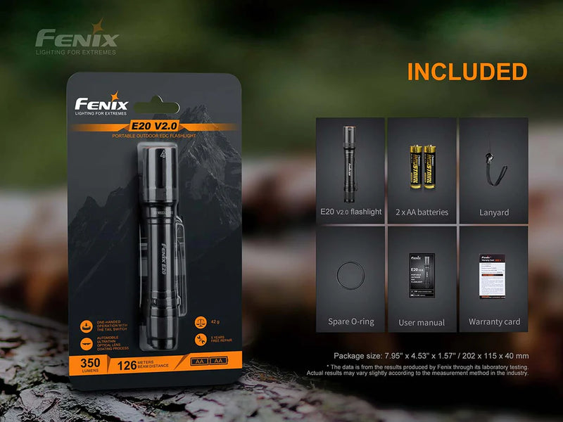 Fenix E20 V2.0 AA Flashlight