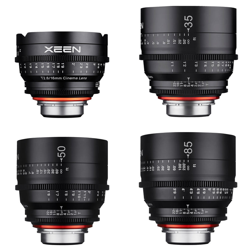 XEEN 16, 35, 50, 85mm Pro Cinema Lens Bundle