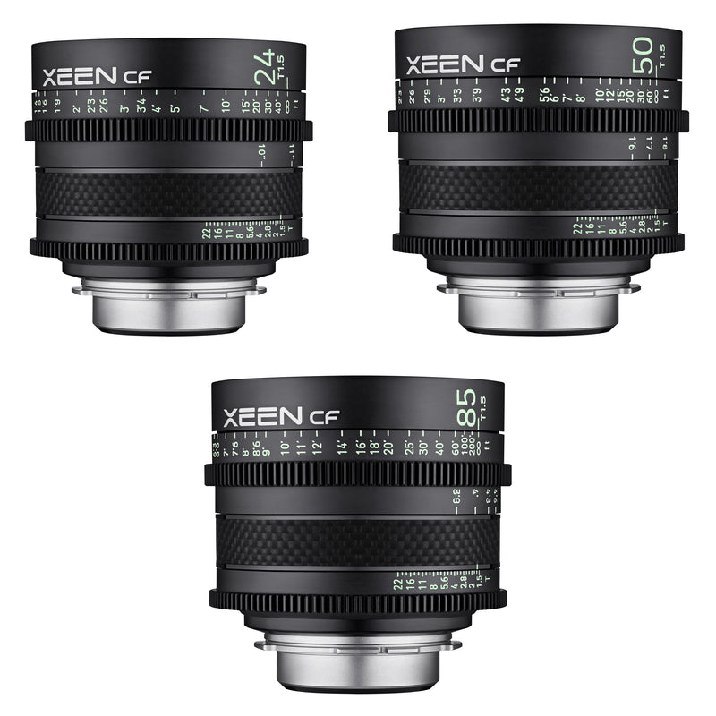 XEEN CF 24, 50, 85mm Pro Cinema Lens Bundle