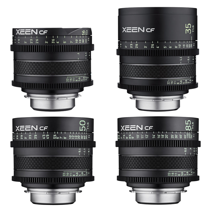 XEEN CF 16, 35, 50, 85mm Pro Cinema Lens Bundle
