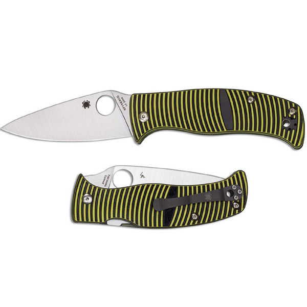 Spyderco Caribbean Compression Lock Knife Black/Yellow G-10 (Satin) C217GP