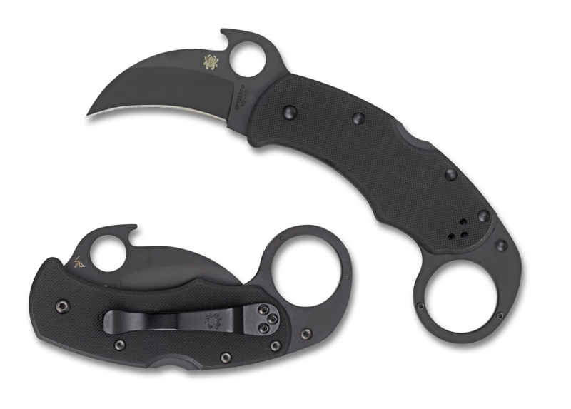 Spyderco Karahawk Folding Knife w/ Emerson Opener (2.36" Black) C170GBBKP