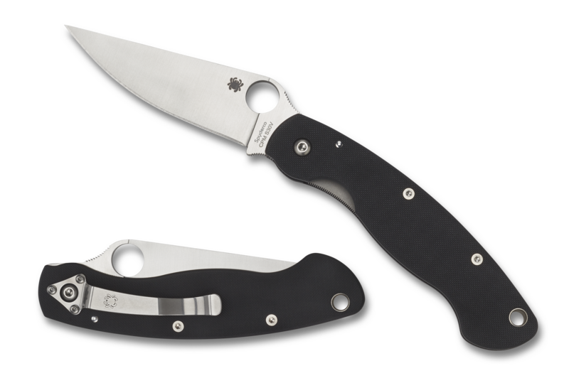 Spyderco Military Knife Black G-10 (4" Satin S30V) C36GPE