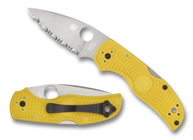 Spyderco Native 5 Salt Lockback Knife Yellow FRN (3" LC200N) C41PYL5