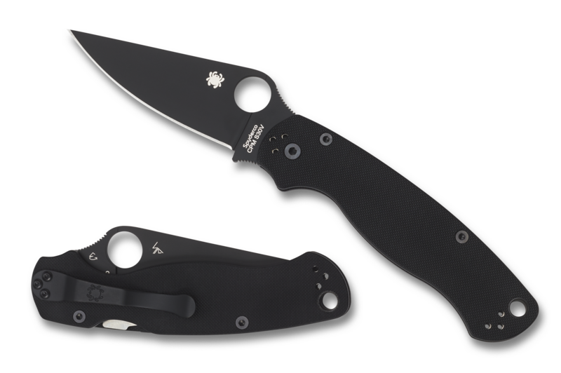 Spyderco Paramilitary 2 Knife Black G-10 (3.4" Black S30V) C81GPBK2