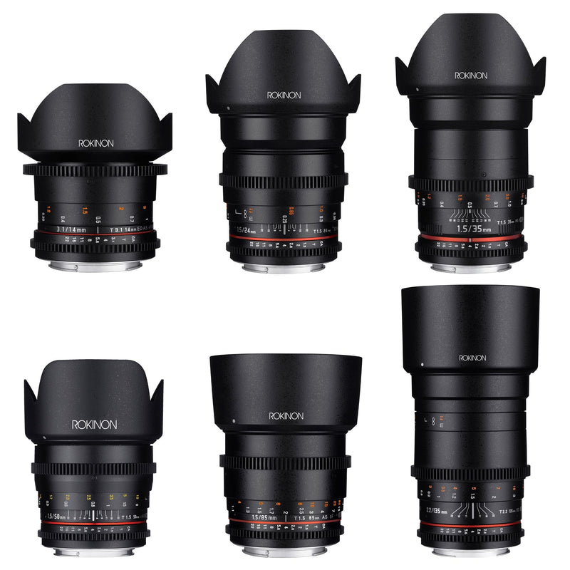 Rokinon 14, 24, 35, 50, 85, 135mm Cine DS Lens Bundle