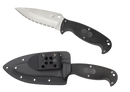Spyderco Jumpmaster 2 Fixed Blade Knife Black FRN (4.5" Satin Serr) FB24SBK2