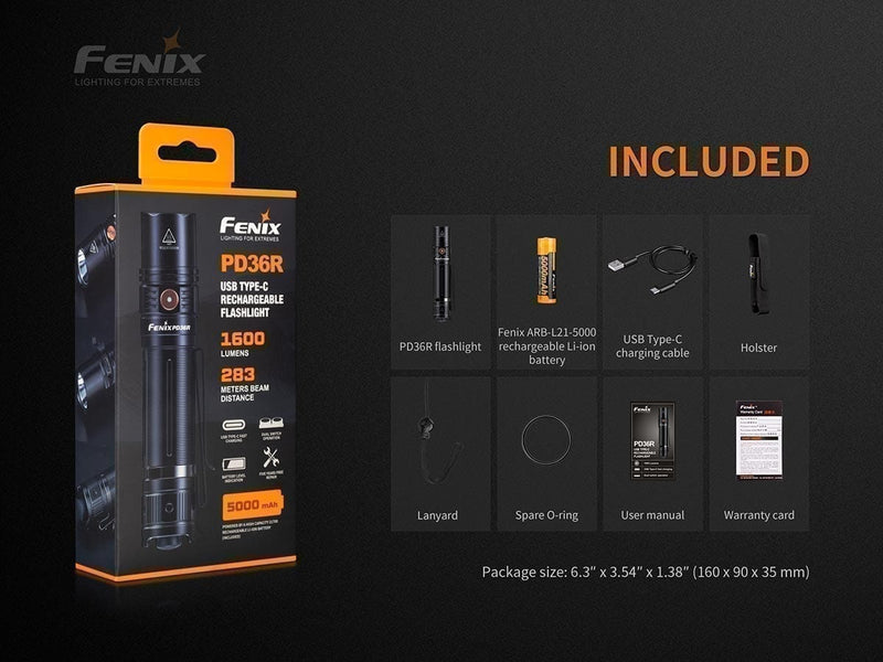 Fenix Flashlight PD36R Rechargeable Tactical Flashlight