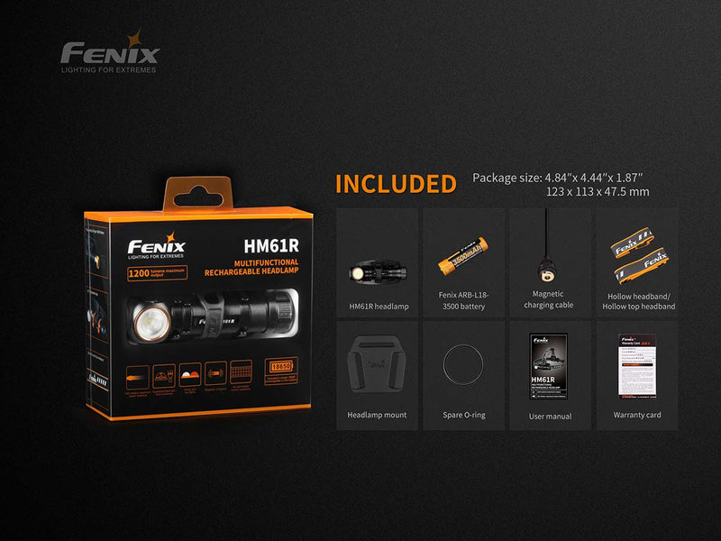 Fenix Flashlight HM61R Rechargeable Headlamp