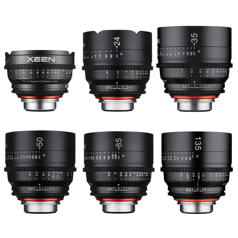 XEEN 14, 24, 35, 50, 85, 135mm Pro Cinema Lens Bundle