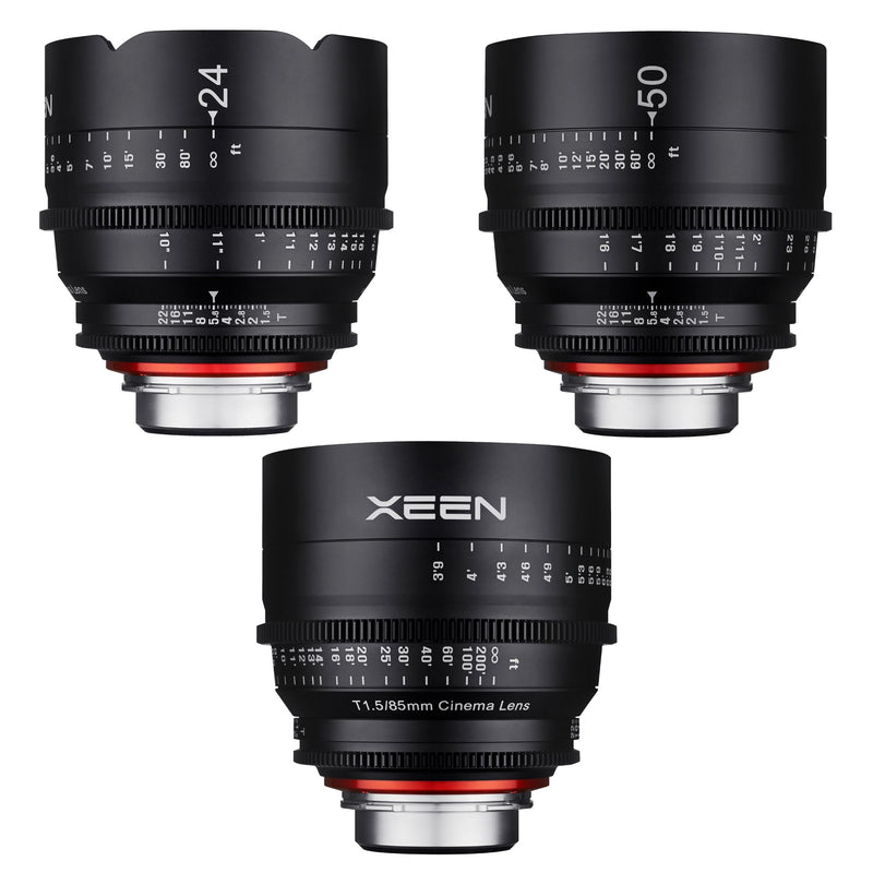 XEEN 24, 50, 85mm T1.5 Pro Cinema Lens Bundle