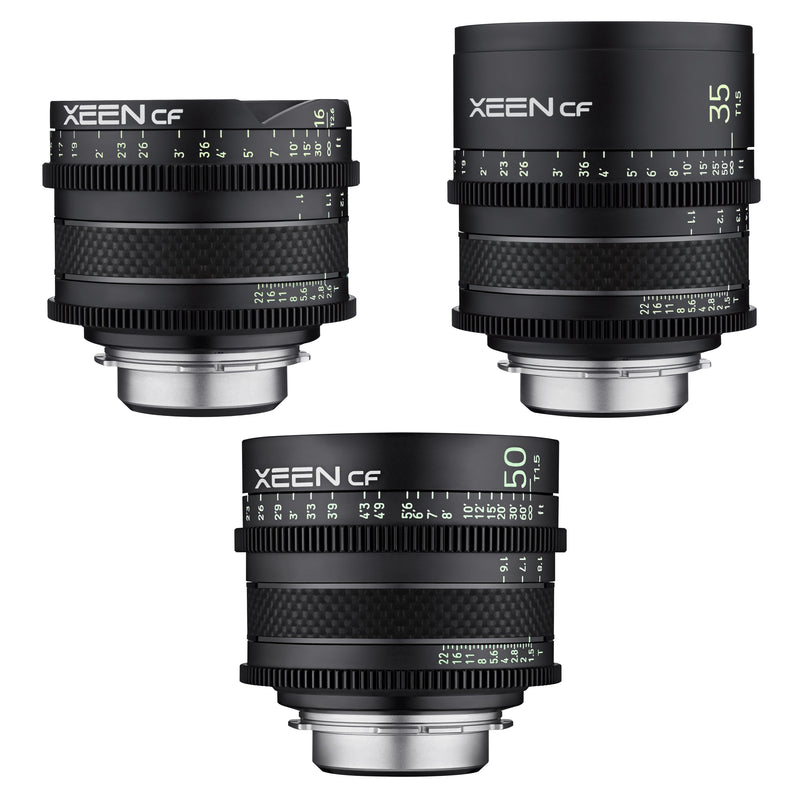 XEEN CF 16, 35, 50mm Pro Cinema Lens Bundle