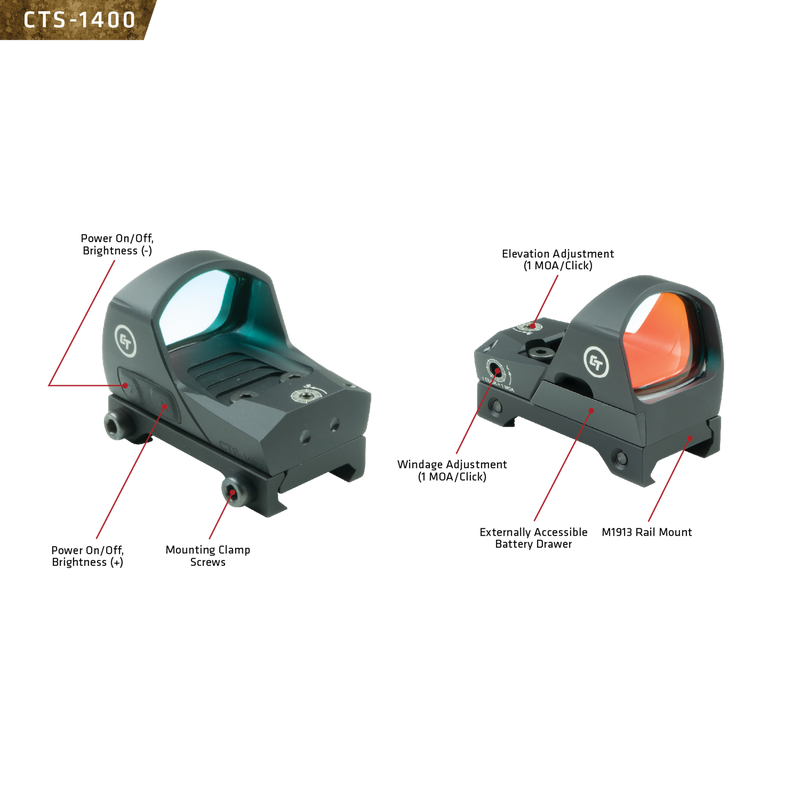 Crimson Trace CTS-1400 Open Reflex Red Dot Sight for Rifles & Shotguns